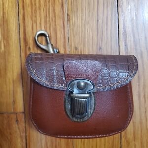 Elegant Brown Genuine Leather Men's Pouch Card &key Holder Vintage